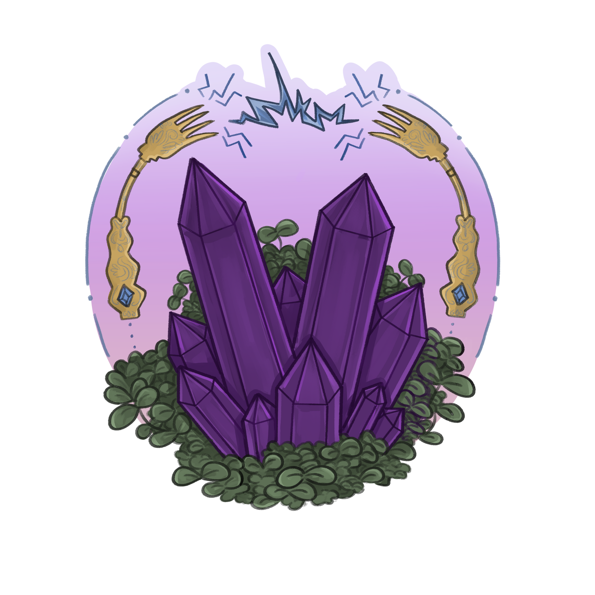 Serinepth's Fork-n-Amethyst Sticker – Trials & Trebuchets Store